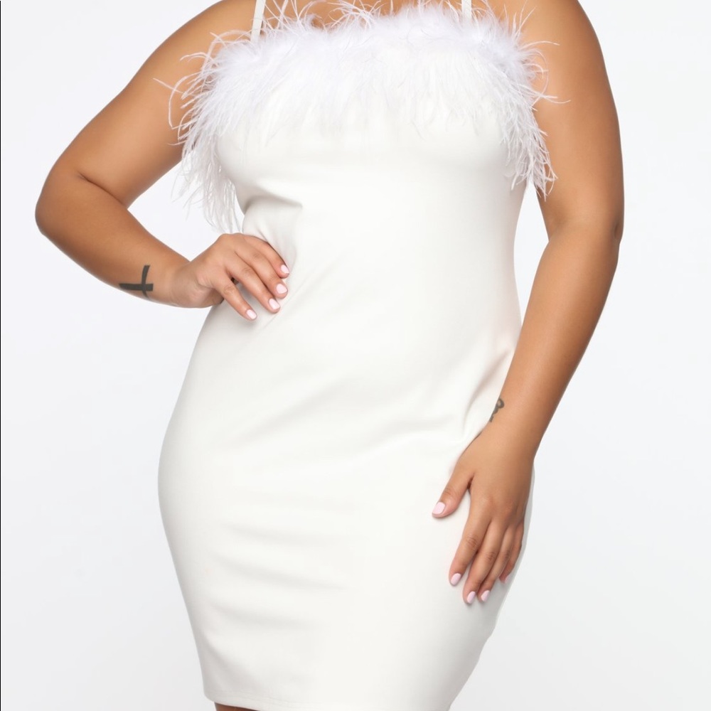 White fashionnova 90s babe dress